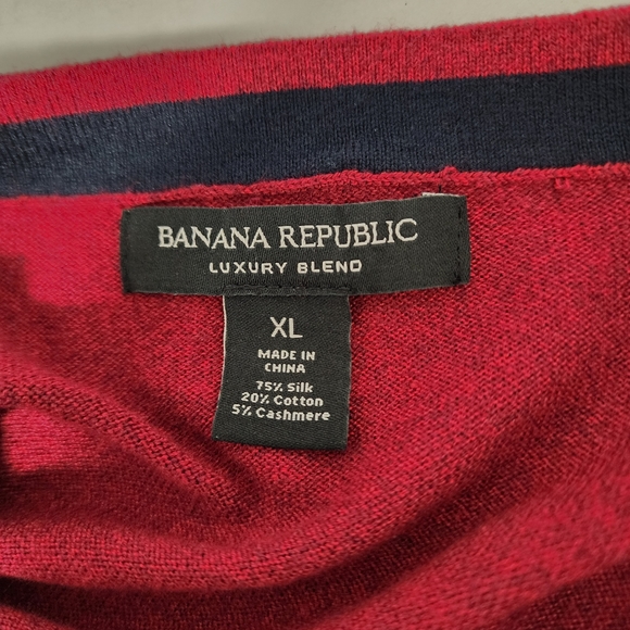 Banana Republic Men's Silk Cotton Cashmere Luxury Blend Stripe Sweater - Picture 7 of 11